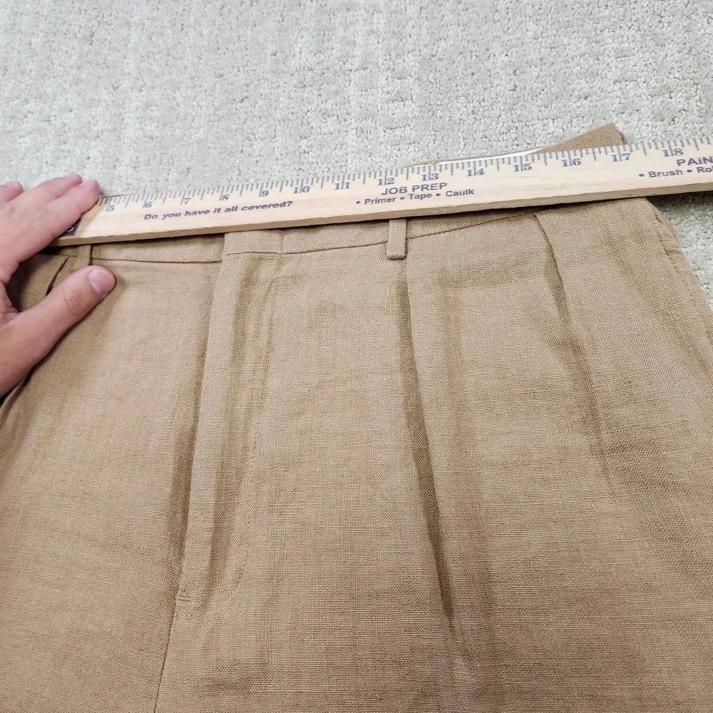 Vintage Polo Ralph Lauren Linen Pants Men 34x30 Pleated High Rise Trouser Flowy